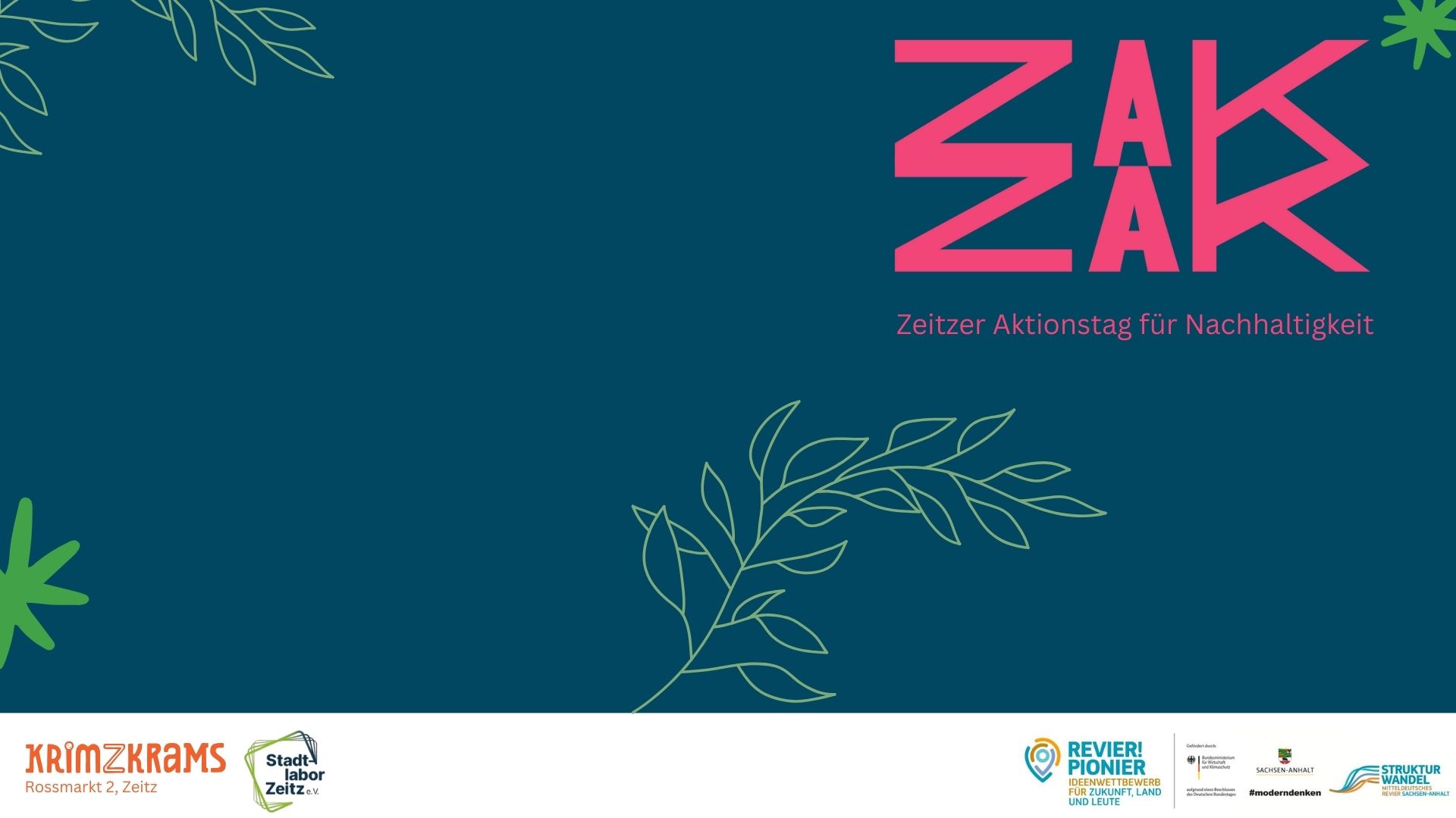 Banner mit pinkem Logo: ZAKZAK - gefördert als Revierpionier-Projekt