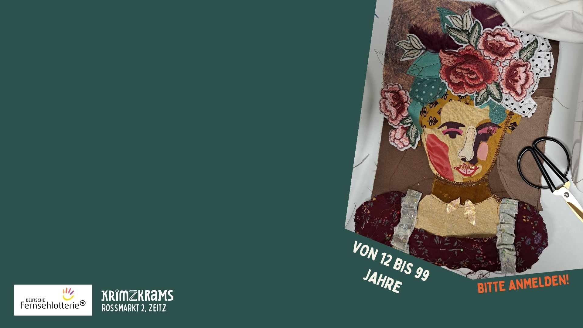 Bild eines textilen Portraits - bitte anmelden - von 12 bis 99 Jahre